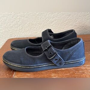 Dr. Martens Carnaby Mary Jane Shoes W Sz.6 Blk. Canvas Buckle Slip On Streetwear